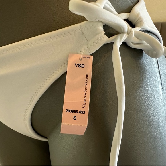 Victoria’s Secret White Side Tie Bikini Bottoms New! Small - Picture 2 of 4